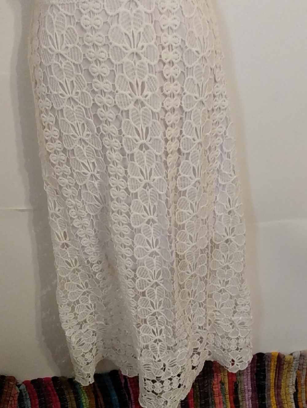 White Lace crochet Boho Bohemian Whimsygoth  Fairy Maxi Dress - Picture 5 of 11